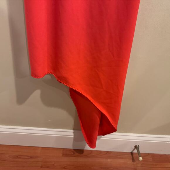 Mossimo Strappy Back Asymmetrical Orange Shift Tank Dress Size Medium - Picture 4 of 8